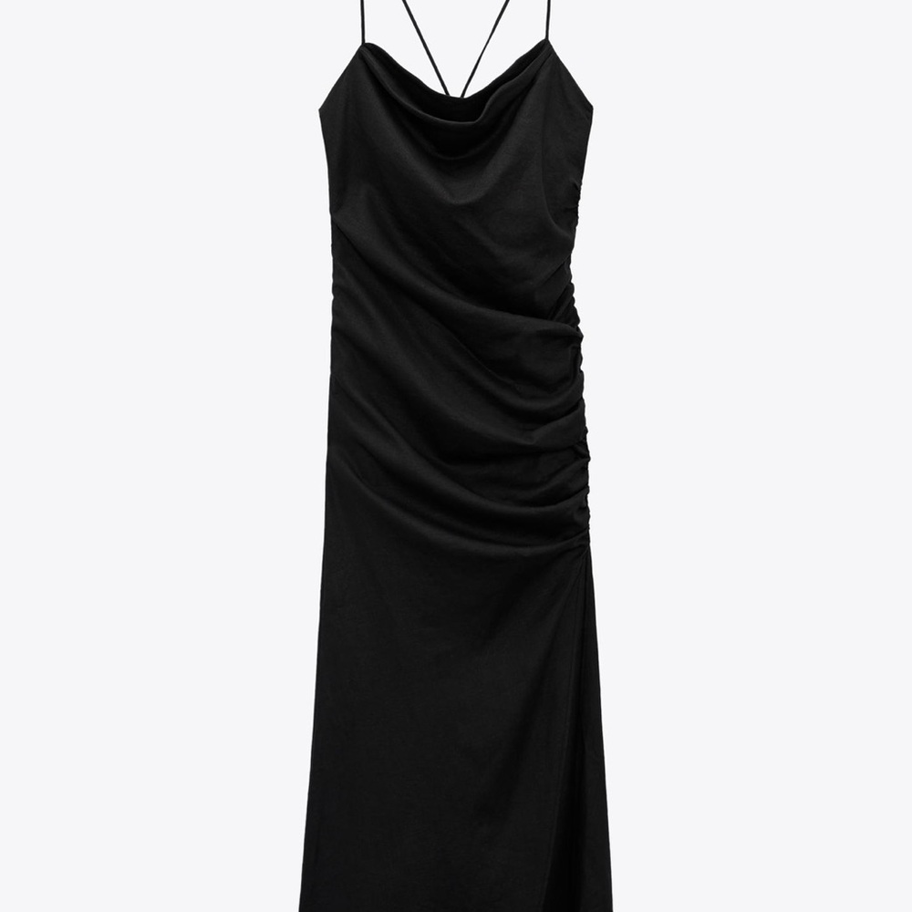 Printed Linen Blend Corset Style Dress